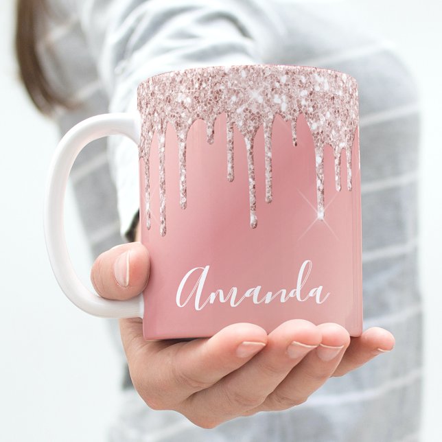 Mug Parties scintillant goutte rose or ombre clignotan (Créateur téléchargé)