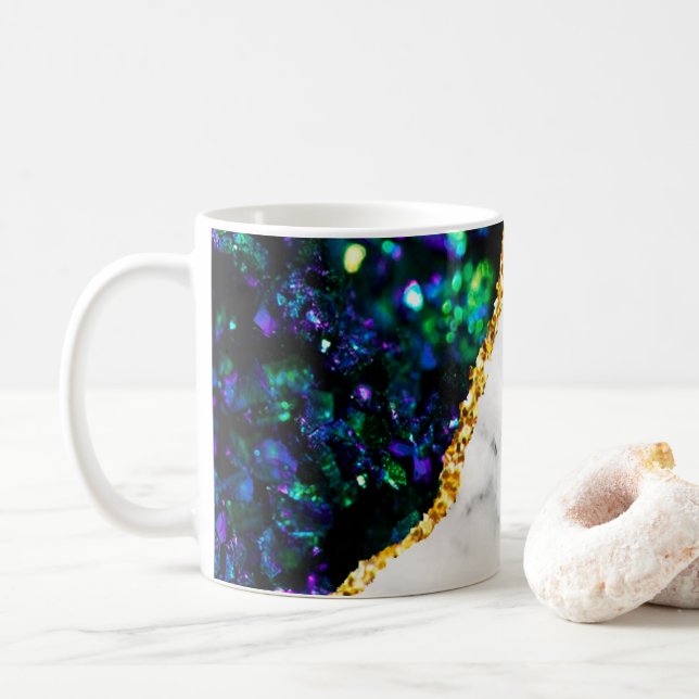 Mug Parties scintillant intérieure de luxe en marbre (Avec donut)