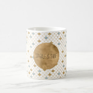 Mug Parties scintillant Mermaid Blue Gold Sparkle