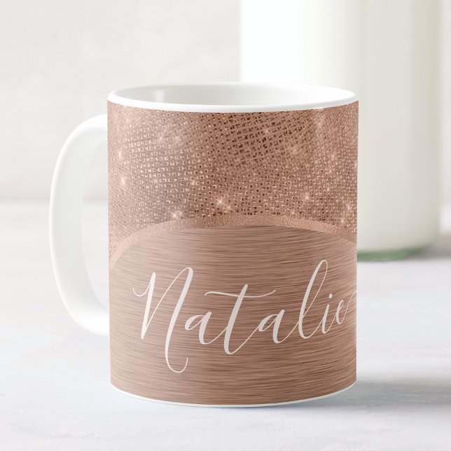 Mug Parties scintillant métal Rose or personnalisé (Créateur téléchargé)