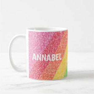 Mug Parties scintillant mignonne Arc-en-ciel rayures c