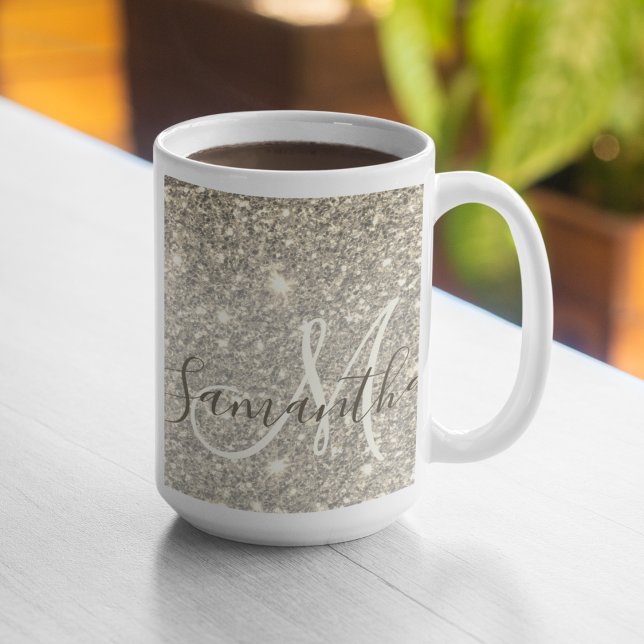 Mug Parties scintillant Or moderne étincelles Nom pers (Créateur téléchargé)
