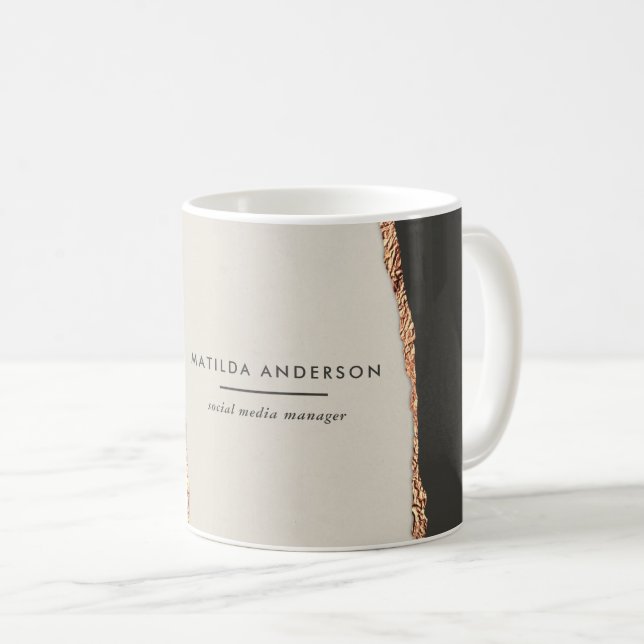 Mug Parties scintillant or rose noir rose moderne entr (Devant droit)
