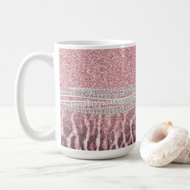Mug Parties scintillant poster de animal Chic Girly Ro (Avec donut)