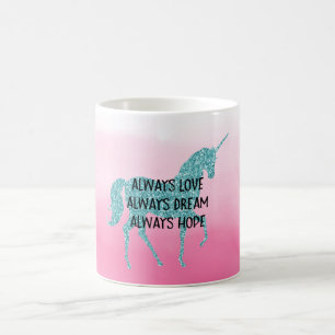 Mug Parties scintillant rose brillante Aqua Unicorn Dr