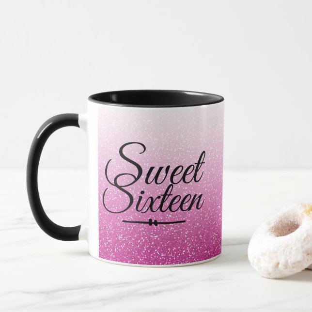 Mug Parties scintillant rose chaud brillant ombre Swee (Avec donut)