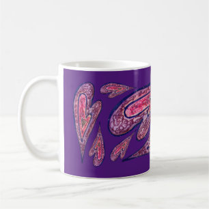 Mug Parties scintillant rose Coeurs pourpres Coupes de