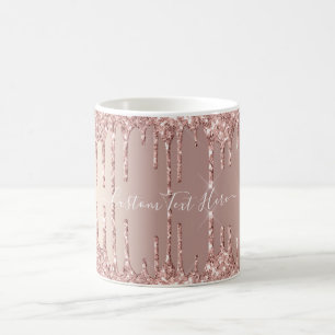 Mug Parties scintillant rose Gold Blush Texte personna