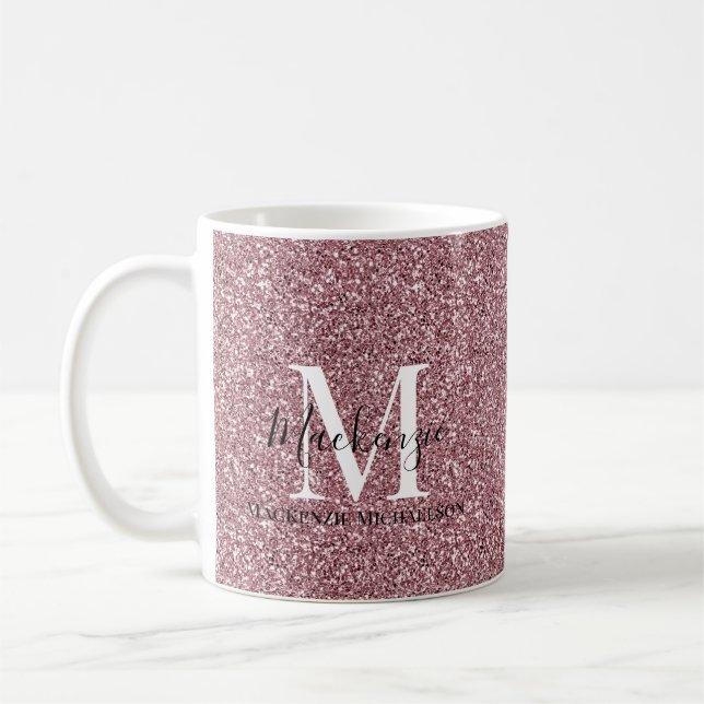 Mug Parties scintillant rose or Rose de fille Nom du m (Gauche)