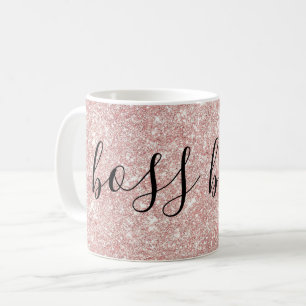 Mug Parties scintillant rose or rose et mousse Boss Ba