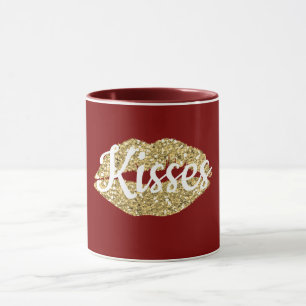 Mug Parties scintillant rouge or lèvres Flirty Kiss