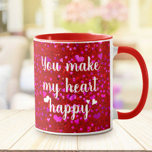 Mug Parties scintillant Rouge Rose Vous Faites De Mon 