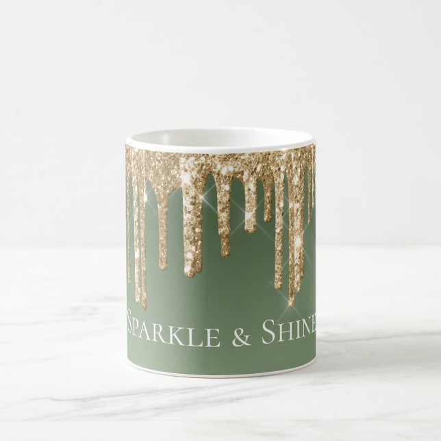 Mug Parties scintillant Sage Green Gold Sparkle (Centre)