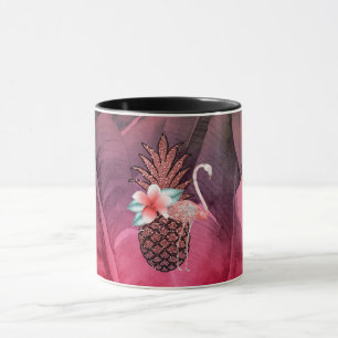Mug Parties scintillant tropicale rose Ananas Palm Feu