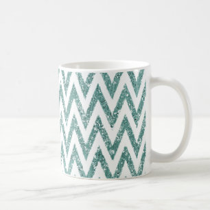 Mug Parties scintillant turquoise de Faux vert et blan
