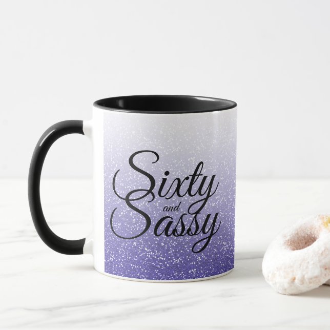 Mug Parties scintillantes bleues Ombre 60 et (Avec donut)