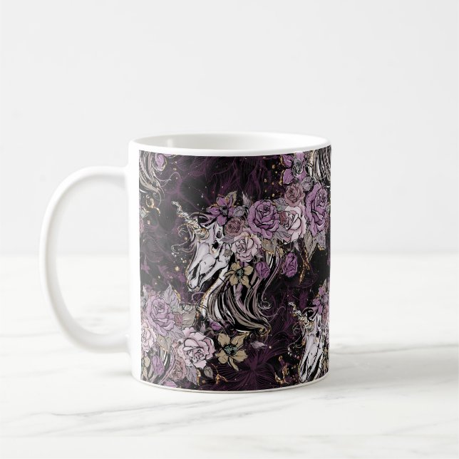 Mug Parties scintillantes pourpres d'or de roses de (Gauche)