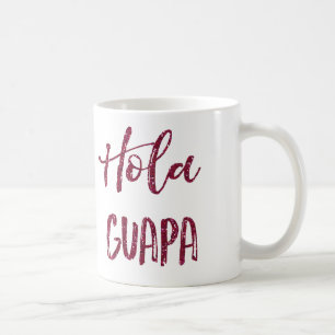 Mug Parties scintillantes roses Hola Guapa