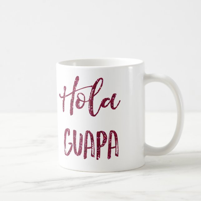 Mug Parties scintillantes roses Hola Guapa (Droite)