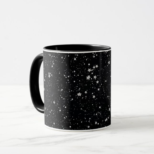 Mug Parties scintillantes Stars2 - Noir argenté (Devant gauche)