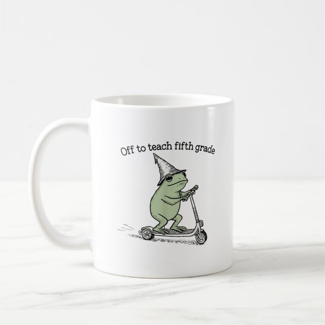 Mug Partir pour enseigner la Grenouille mignonne de ci (Gauche)