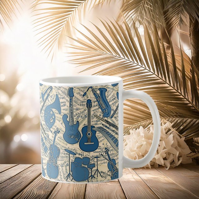 Mug Partition Musique et instruments Blue/Ivory ID481 (Créateur téléchargé)