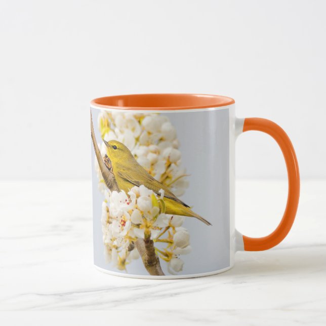 Mug Paruline orangée au milieu des fleurs de cerisiers (Droite)