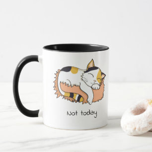Mug Pas aujourd'hui calico chat endormi