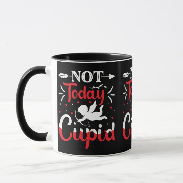 Mug Pas aujourd'hui Cupidé Drôle Saint Valentin (Gauche)