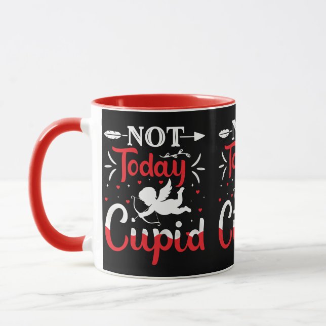 Mug Pas aujourd'hui Cupidé Drôle Saint Valentin (Gauche)