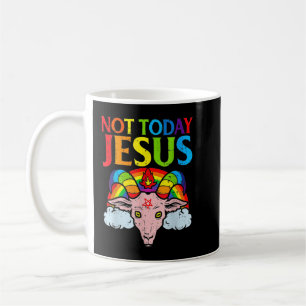 Mug Pas aujourd'hui Jésus arc-en-ciel Satanique Vintag