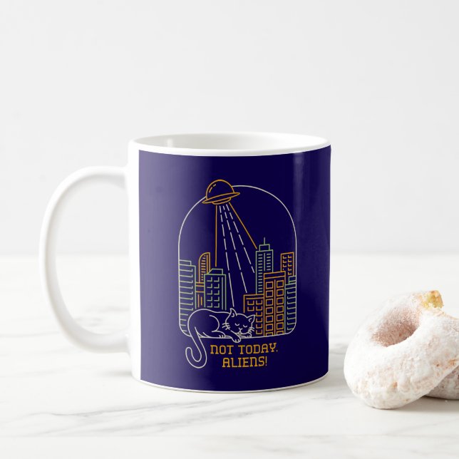 Mug Pas aujourd'hui les aliens (Avec donut)