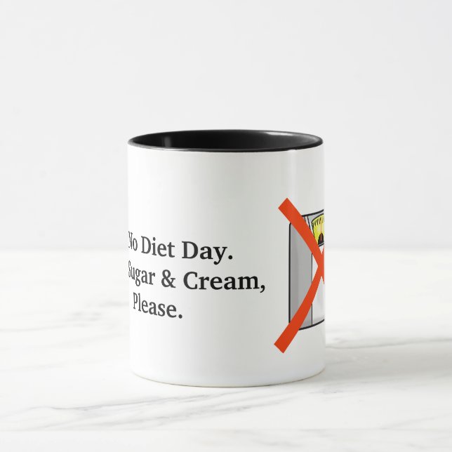 Mug Pas de boue de jour de la diète (Centre)