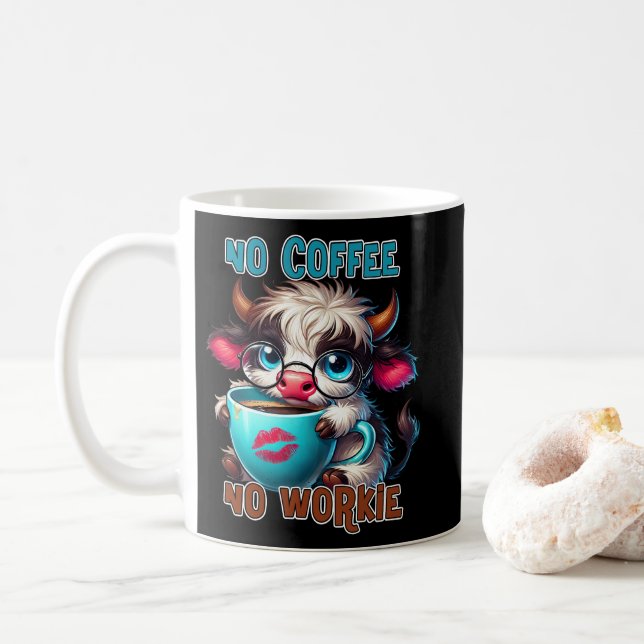 Mug Pas de café, pas de travail  (Avec donut)
