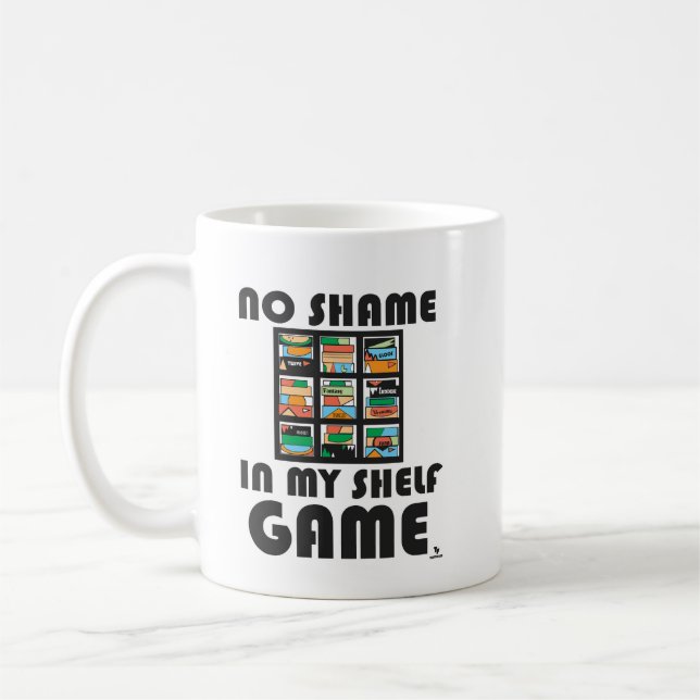 Mug Pas de honte Shelf Jeu amusant jeu Motto (Gauche)
