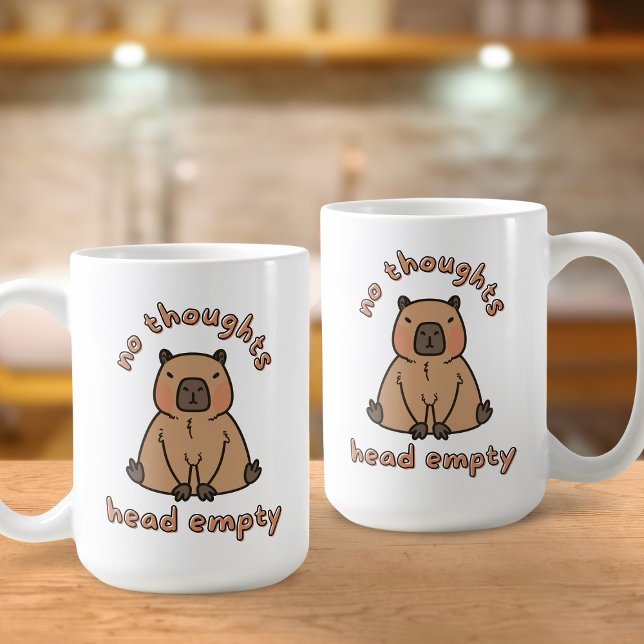 Mug Pas de pensées tête vide Capybara drôle mème (Funny capybara meme)
