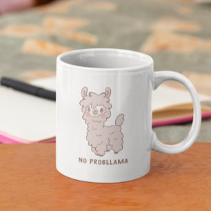 Mug Pas de problème Llama rose