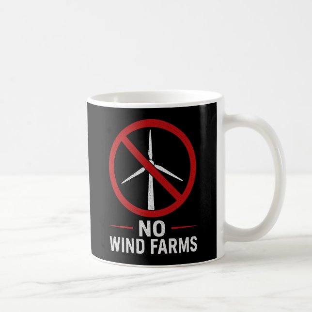 Mug Pas d'éoliennes - Pas de parcs éoliens (Droite)