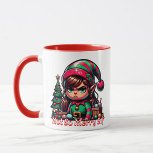 Mug Pas très joyeux elf de Noël   Funny Personnalisé