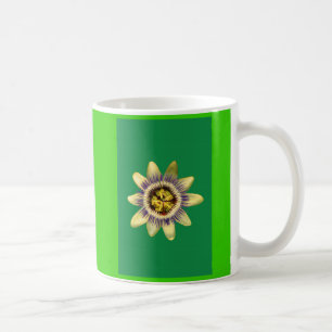 Mug, PASSION_FLOWERFLOWER. Green background Coffee Mug