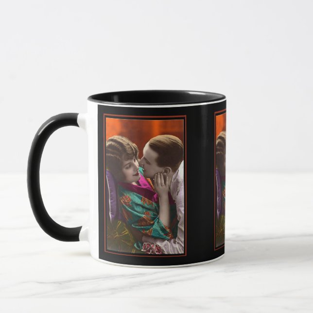 Mug passionate couple vintage retro (Gauche)