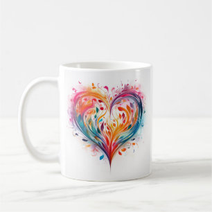 Mug Pastel coloré Abstrait Coeur Design