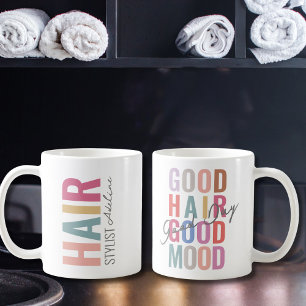 Mug Pastel Colorful Hair Styliste Nom Motivation Citat