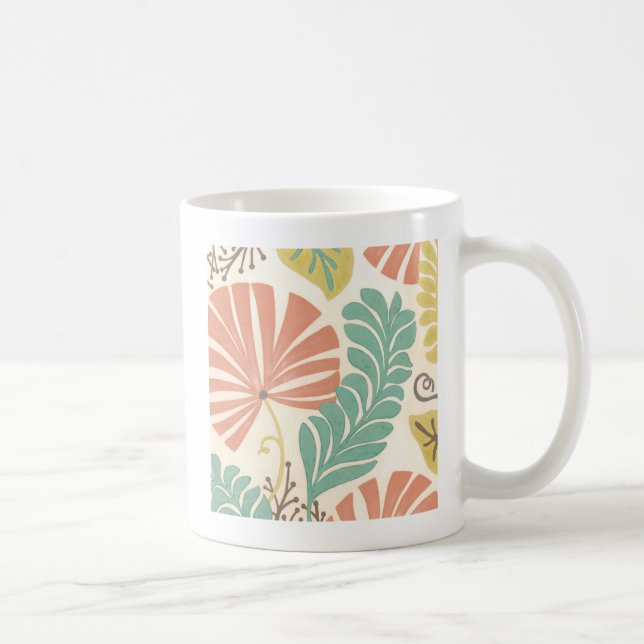 Mug Pastel Floral Vines et Feuilles sur Arrière - plan (Droite)