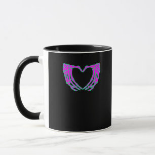 Mug Pastel Goth Vêtements, Skeleton Mains de coeur