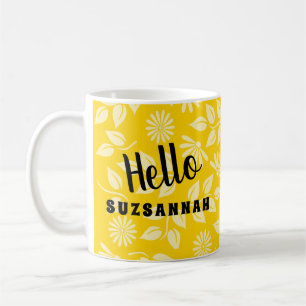 Mug Pastel Jaune Feuille Marguerite Jaune clair
