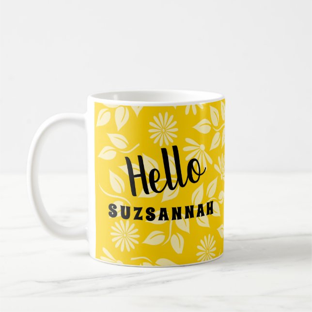 Mug Pastel Jaune Feuille Marguerite Jaune clair (Gauche)
