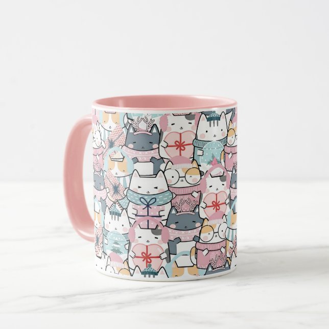 Mug Pastel Kawaii Character Collage (Devant gauche)