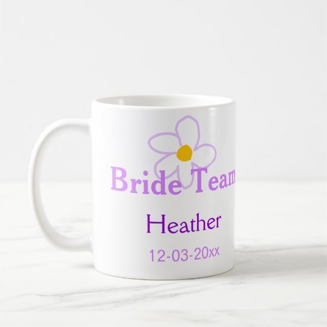 Mug Pastel mauve fleurie bridesfemme mariée équipe boh (Gauche)