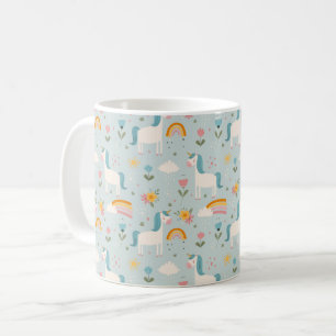 Mug Pastel mignon Rainbow Unicorn Motif